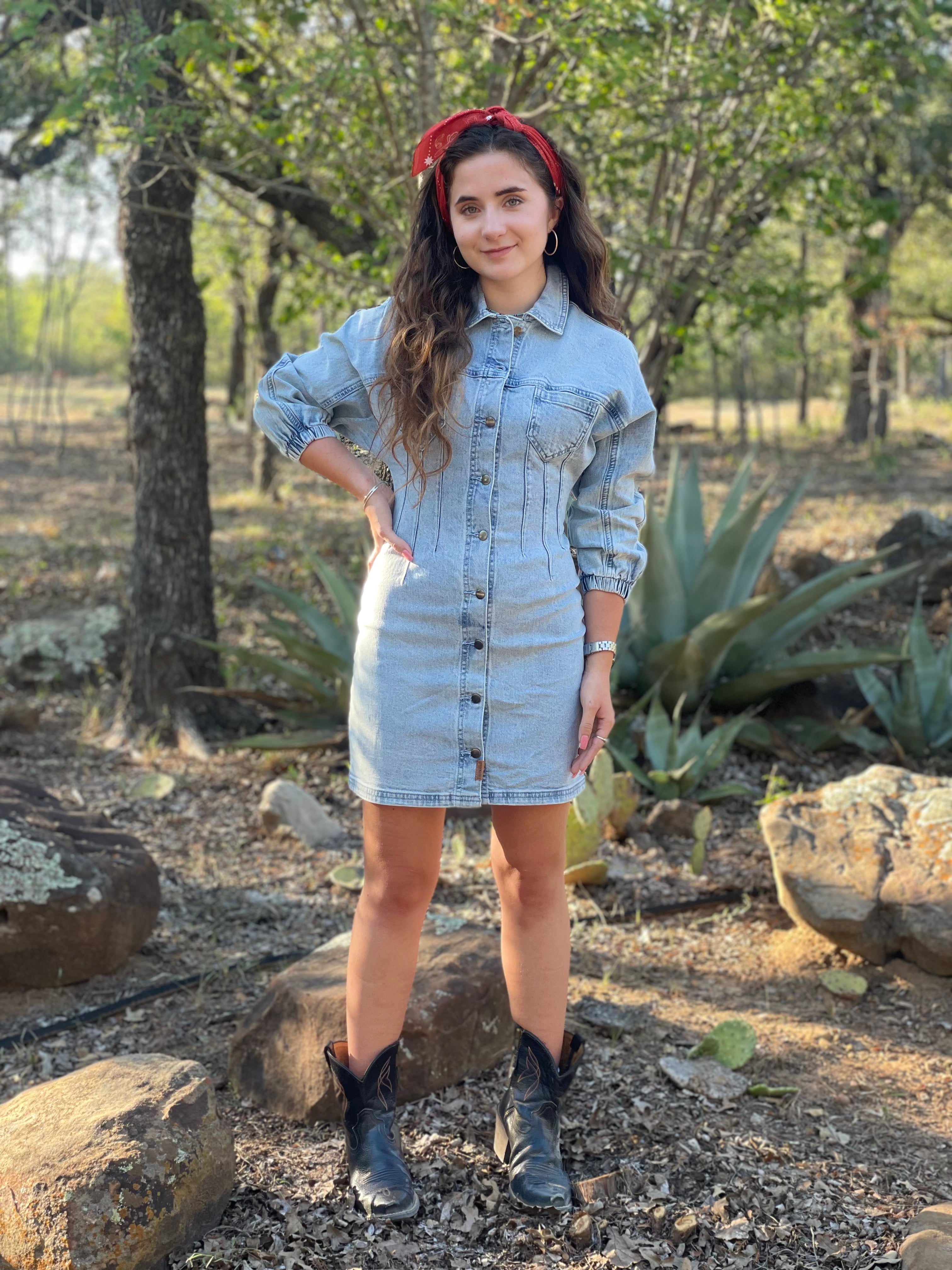 Western sales jean dress